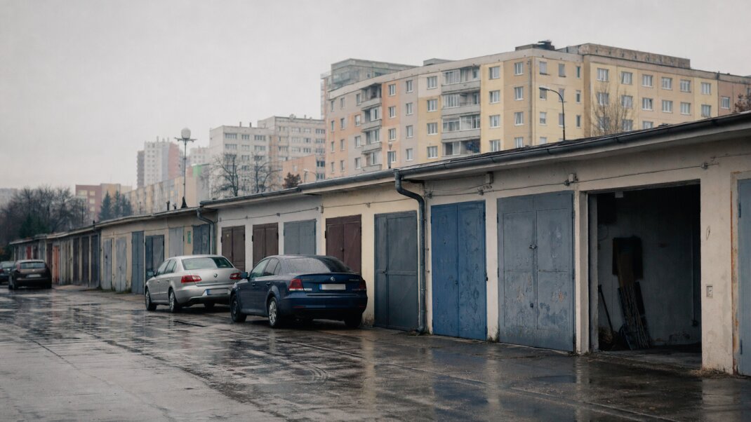 Garáž na prenájom v Bratislave s autami zaparkovanými vo vnútri