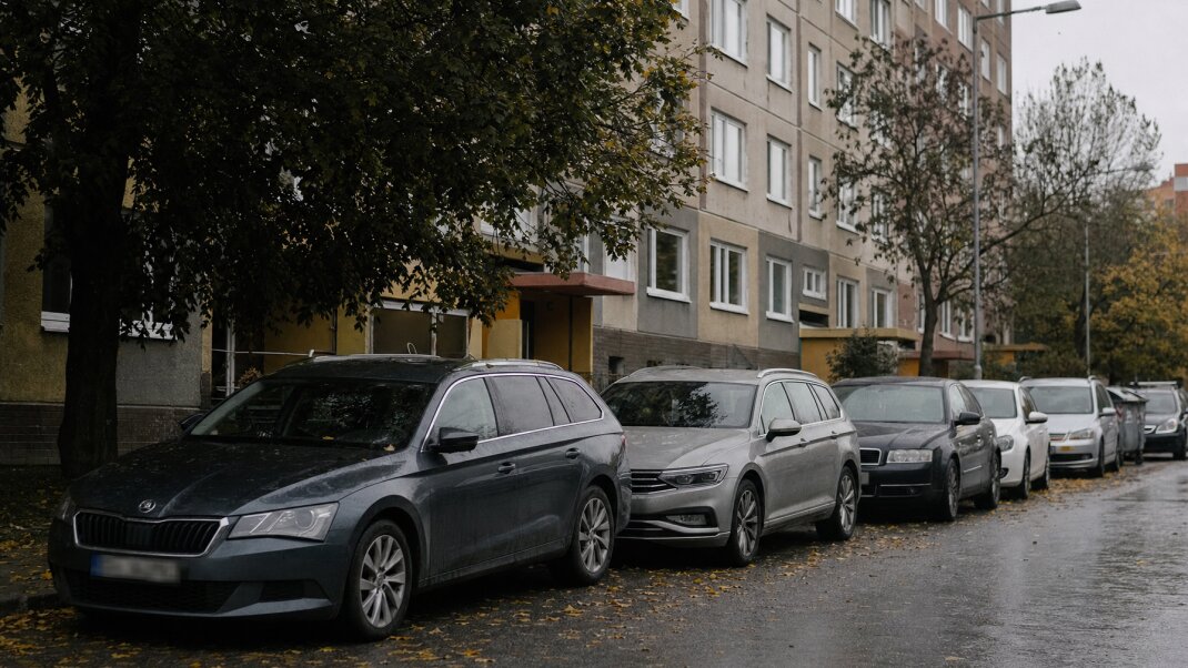 Dopyt po parkovaní v Bratislave, preplnené parkovisko s autami