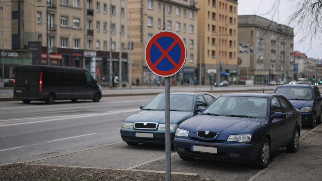 Vodič zastavuje na zakázanom mieste pred križovatkou v Bratislave
