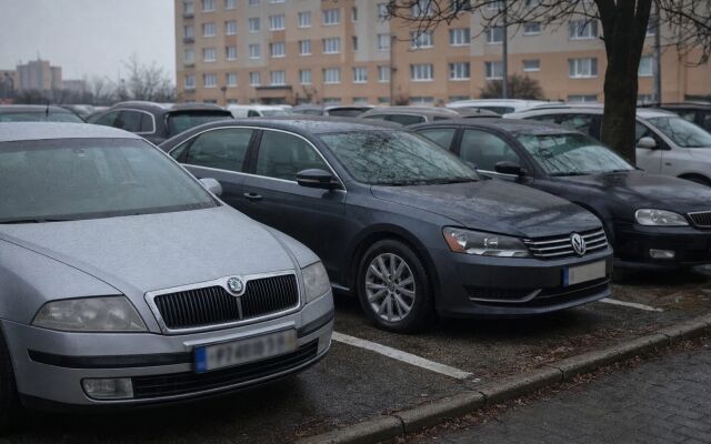 Vonkajšie parkovisko s autami v Bratislave, znázorňujúce preferencie pri prenájmoch a predaji
