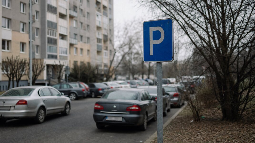 Oprava auta na parkovisku v bratislavskej rezidentskej zóne