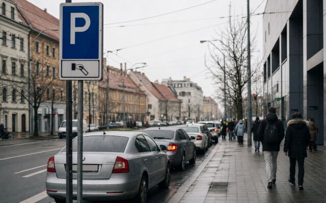 Parkovisko pred nákupným centrom Eurovea v Bratislave cez víkend