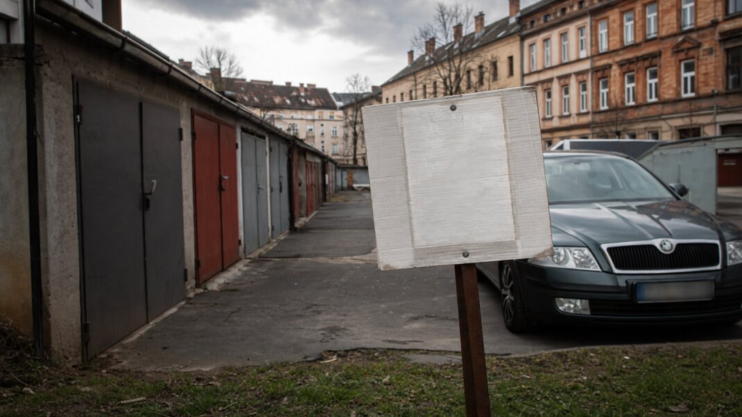 Parkovacie miesto na sídlisku s autami pripravenými na prenájom