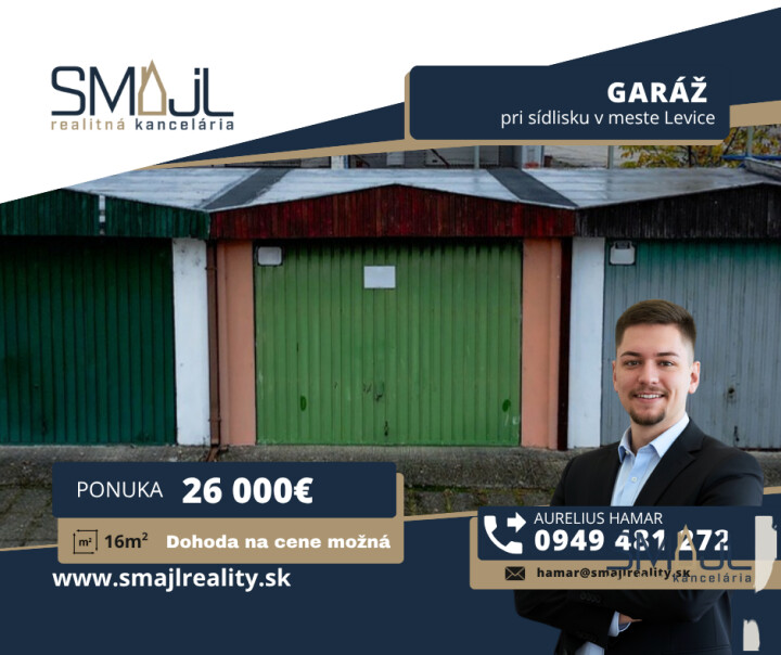 Murovaná garáž na predaj v Leviciach
