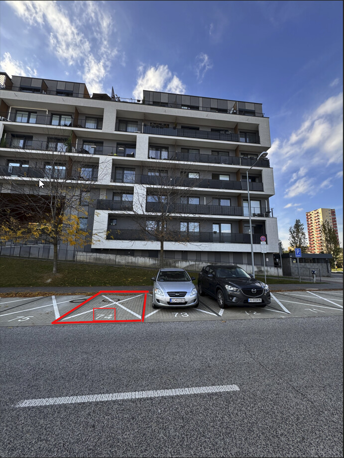 Prenájom vonkajšieho parkovacieho miesta v Slnečniciach