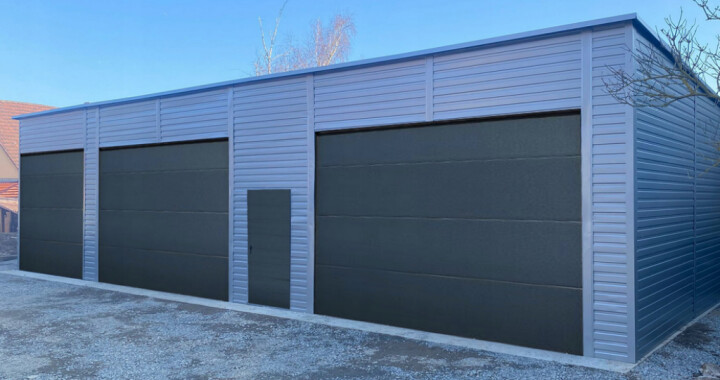 Plechová garáž 12x6 m so sekčnou bránou