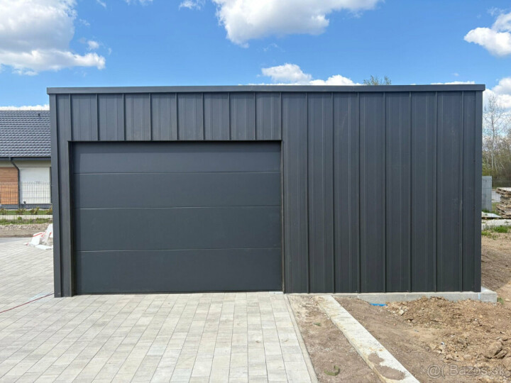 Predaj plechovej garáže 6x5,8 m s bránou
