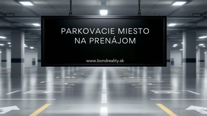 Prenájom podzemného parkovacieho miesta v rezidencii EDEN PARK - ul. Drieňová
