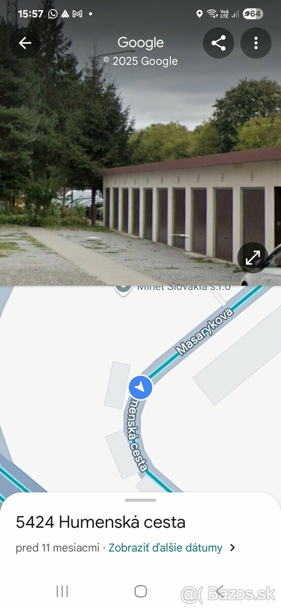 Prenájom garáže na Humenskej ulici