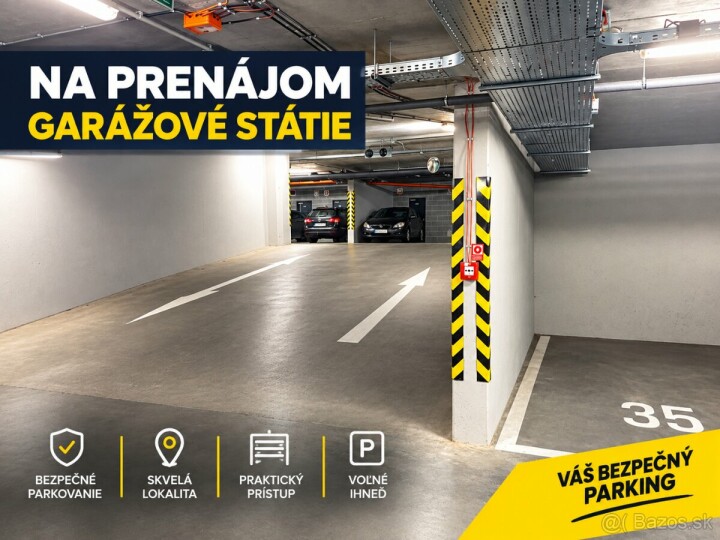 Prenájom garážového státia v podzemnej garáži, Zuzany Chalupovej 18B