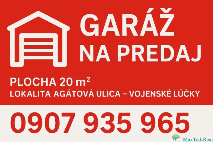 Priestranná garáž na Agátovej ulici v Trebišove