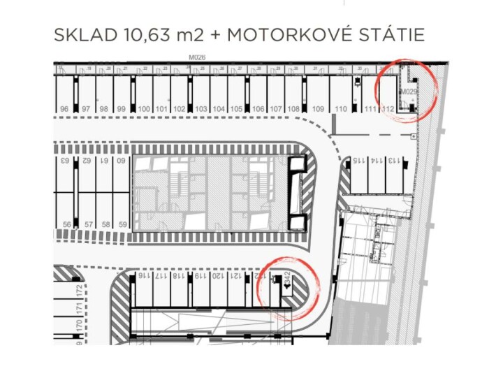 Predaj samostatného skladu a parkovacieho miesta pre motorku v Eurovea Tower