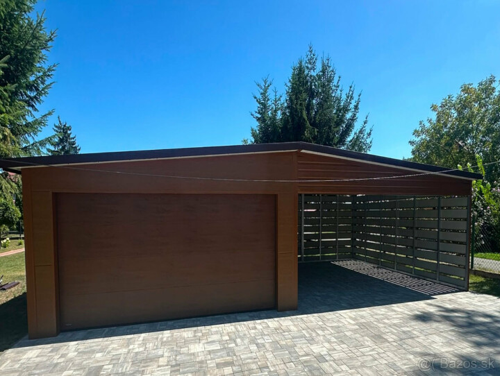 Predaj garáže s prístreškom 6x6 m a sekcionálnou bránou