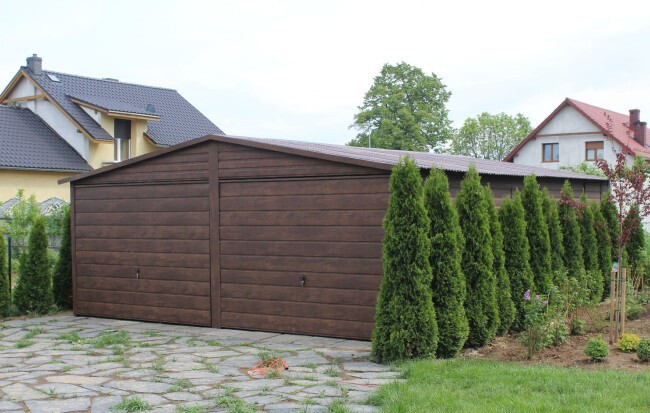 Predaj garáže 6x9 s orechovou farbou