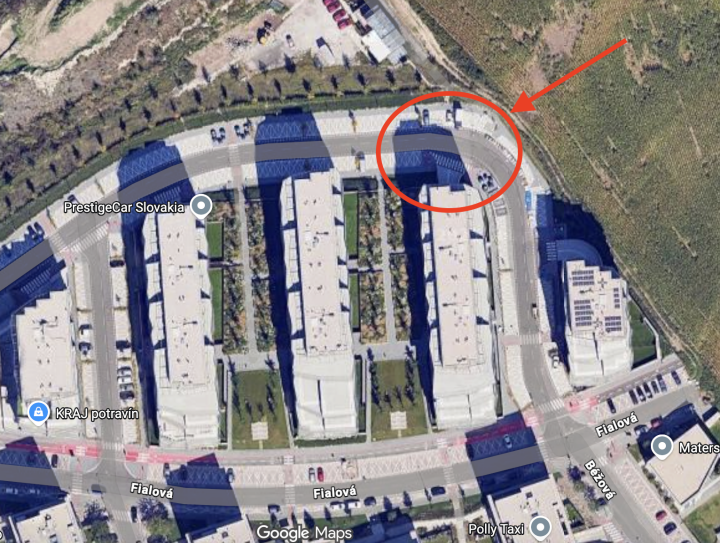 Prenájom vonkajšie parkovanie – Slnečnice, ulica Fialová