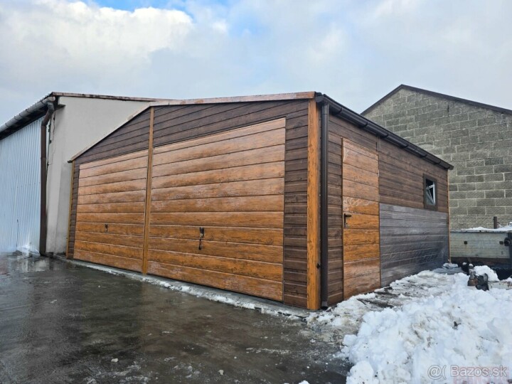 Plechová garáž s rozmermi 6,4x5,5 m na predaj