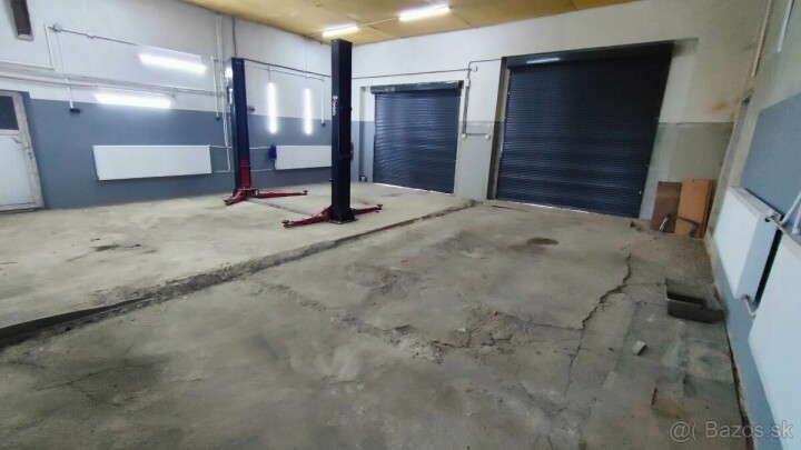 Prenájom garáže s kanceláriou a vysokým stropom na Kúpeľnej ulici