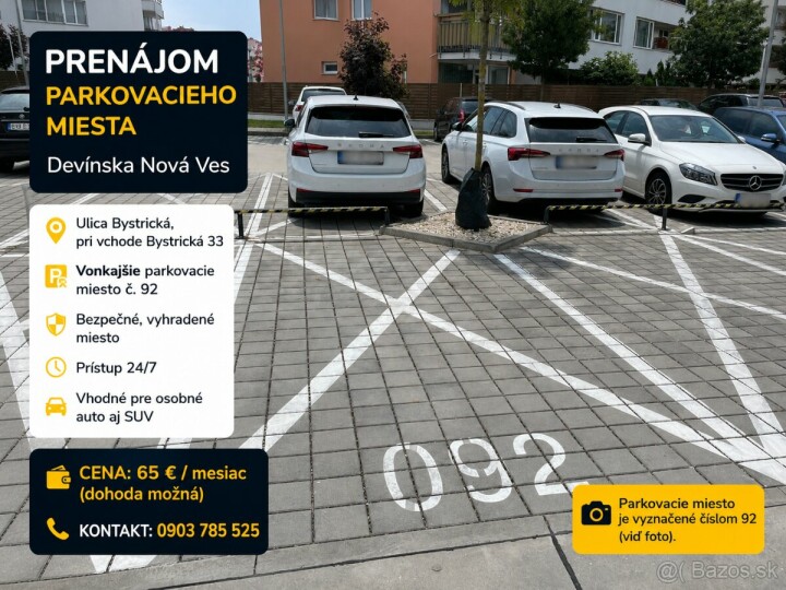 Prenájom vonkajšieho parkovacieho miesta v Devínskej Novej Vsi