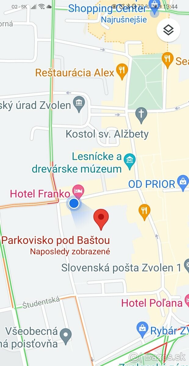 Prenájom parkovacieho miesta v centre mesta za 1,20 EUR/hodina