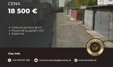 Predaj radovej garáže v Košiciach-Šaci