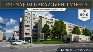 Prenájom garážového miesta v suteréne na Bajkalskej ulici