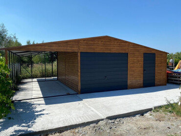 Garáž 6x6 m so 3 m prístreškom na predaj