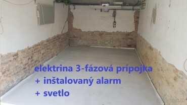 Garáž na prenájom s alarmom a 3-fázovou elektrinou v Ružinove
