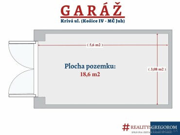 Predaj garáže v Košiciach - Krivá ulica, 18 m2, elektrina