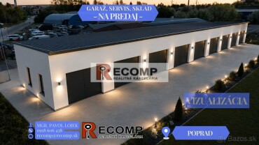 Moderné garáže na predaj v Poprade s rozlohou 34 - 68 m²