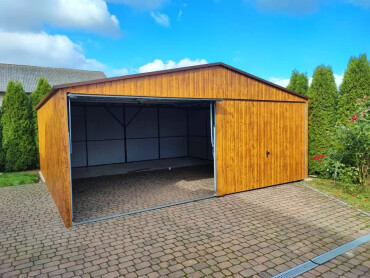 Plechová garáž 6x5 m s výklopnou bránou