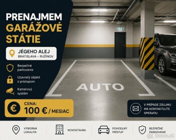 Na prenájom garážové parkovacie miesto v Jégeho aleji, BA II