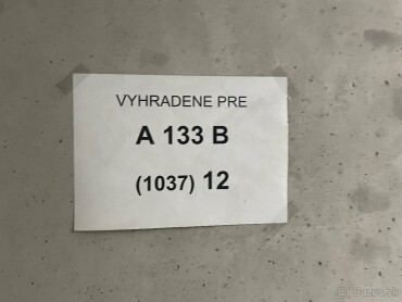 Predaj parkovacieho miesta v podzemnej garáži Rozadol