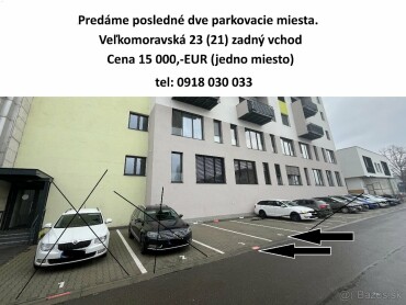Dostupné parkovacie miesto na Veľkomoravskej ulici v Trenčíne na predaj