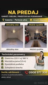Predaj garáže s 380 V a montážnou jamou v Galante