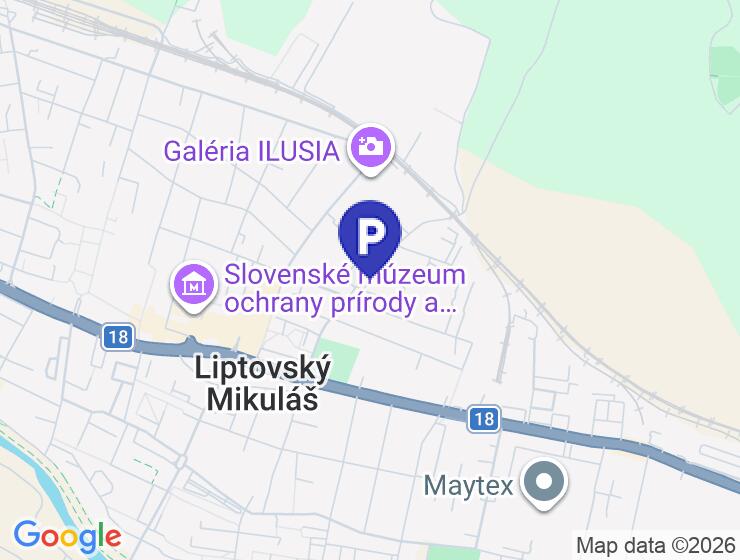 Dlhodobý prenájom vonkajšieho parkovacieho miesta v Liptovskom Mikuláši