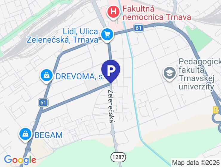 Garáž na prenájom v Trnave na Zelenečskej ulici 55