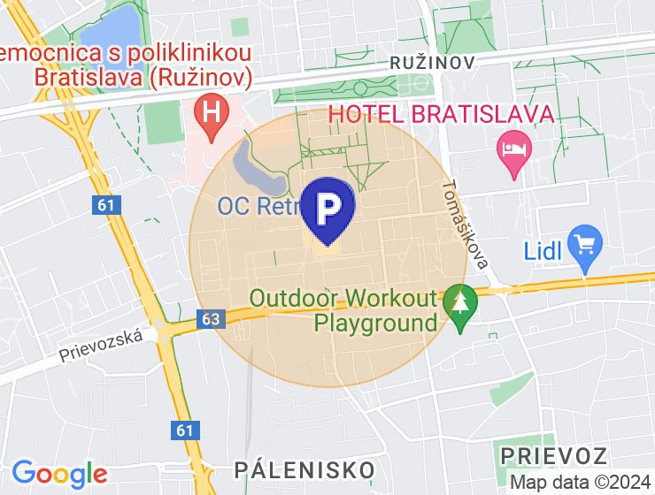 Hľadám parkovacie miesto v garáži OC Retro, BA