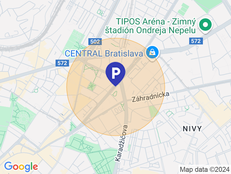 Hladam parkovanie Krzina/Blumentalska/Karadzicova