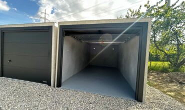 Na predaj nová betónová garáž s pozemkom v Bratislave IV - Polianky