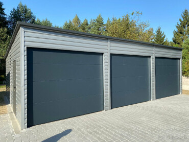 Predaj plechovej garáže 9x6 m s diaľkovým ovládaním