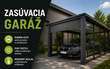 Predaj moderných zasúvacích garáží s rôznymi variantmi