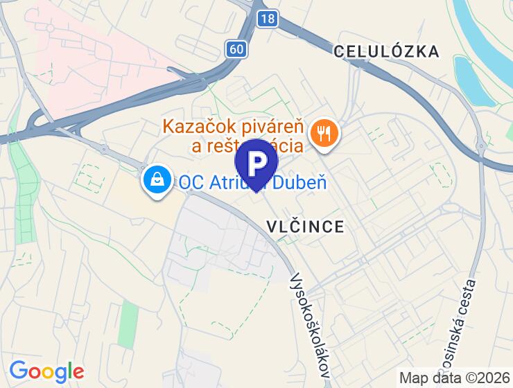 Na prenájom vonkajšie parkovacie miesto v Nových Vlčincoch, Žilina