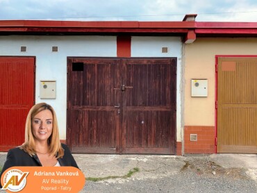 Na predaj murovaná garáž 22 m2 na ul. L. Svobodu v Poprade