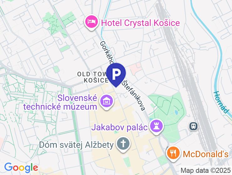 Parking in the historical center of Košice
