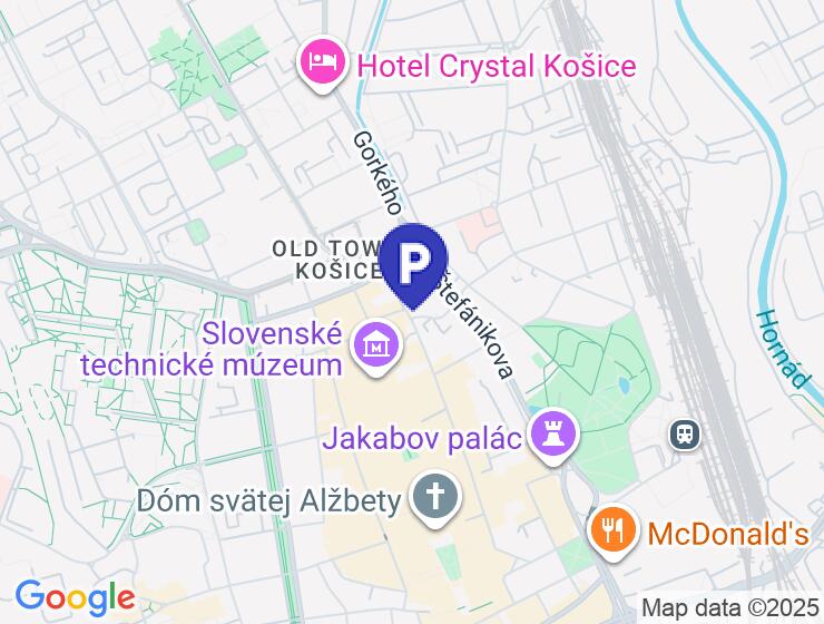 Parking in the historical city of Košice