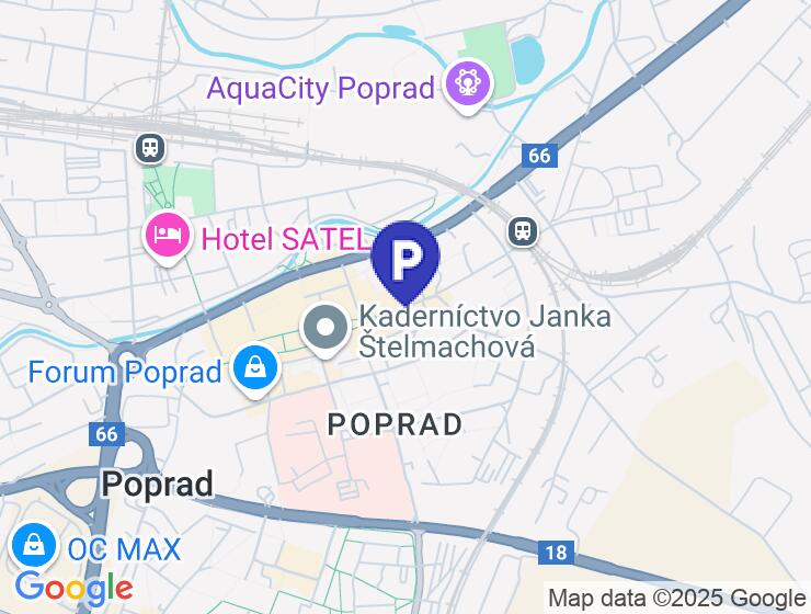 Parkovacie miesta na prenájom v centre Popradu