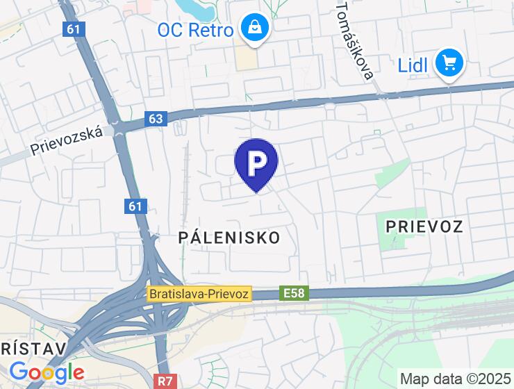 Parkovacie miesto na prenájom v podzemnej garáži v Ružinove