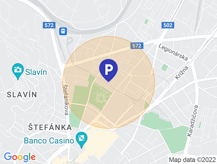 Parkovacie miesto v blízkosti námestia slobody