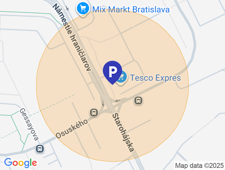 Parkovacie miesto v podzemnej garáži na námestí Hraničiarov 35