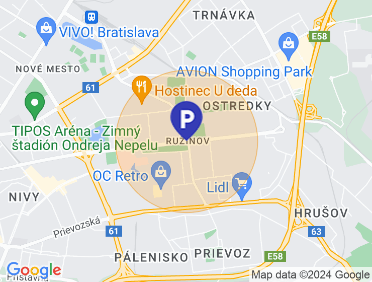 Hladam parkovanie, Ruzinovska, BA